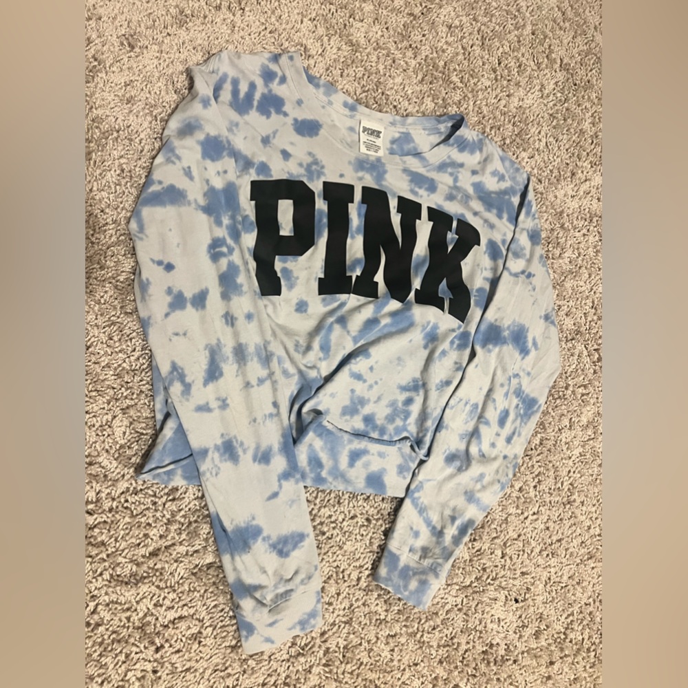 Blue and white PINK pajama shirt